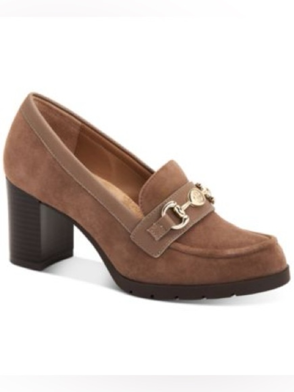 Giani Bernini Porshaa Suede Loafer Pumps Taupe 7.5 NWOT